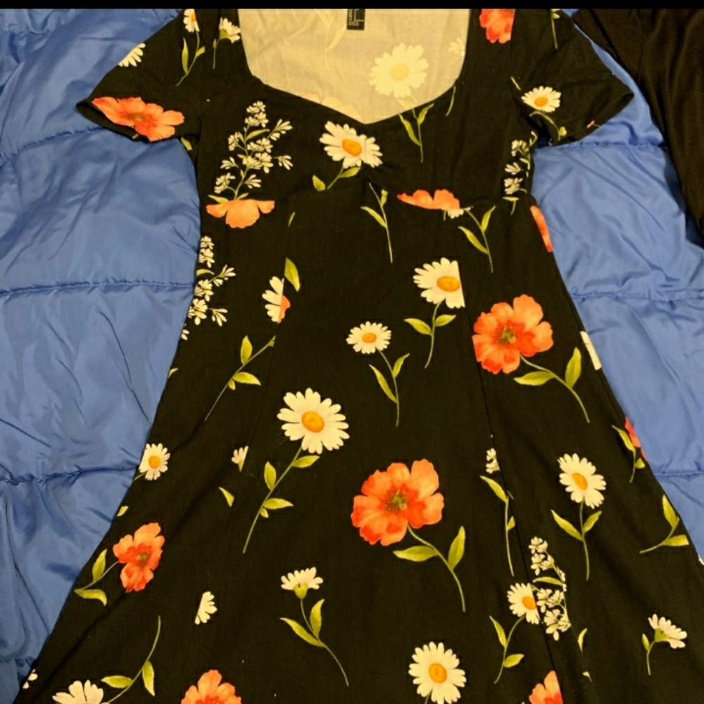 F21 Black Floral Dress